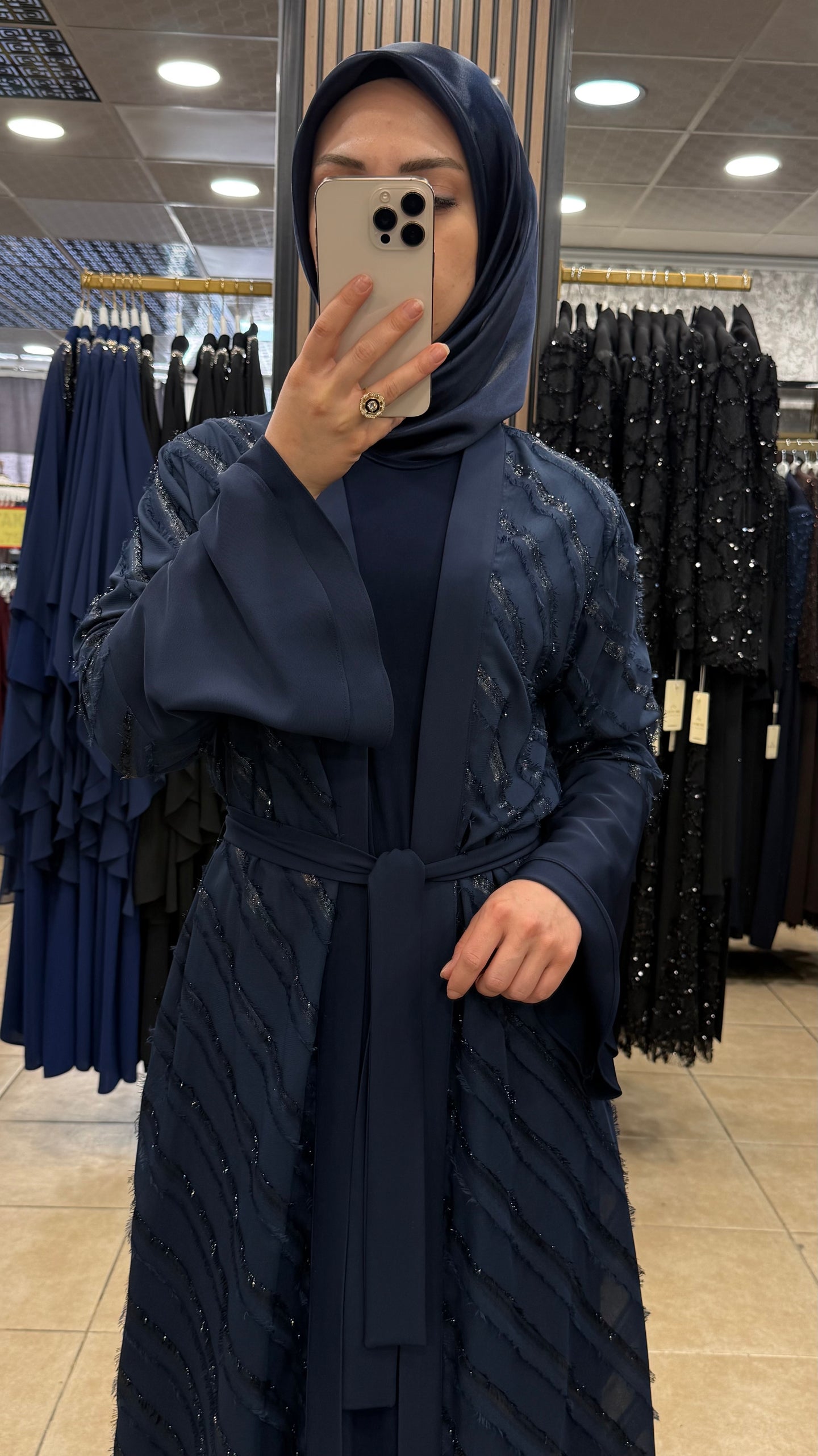 PERİ 2118 ŞİFON ABAYA TAKIM