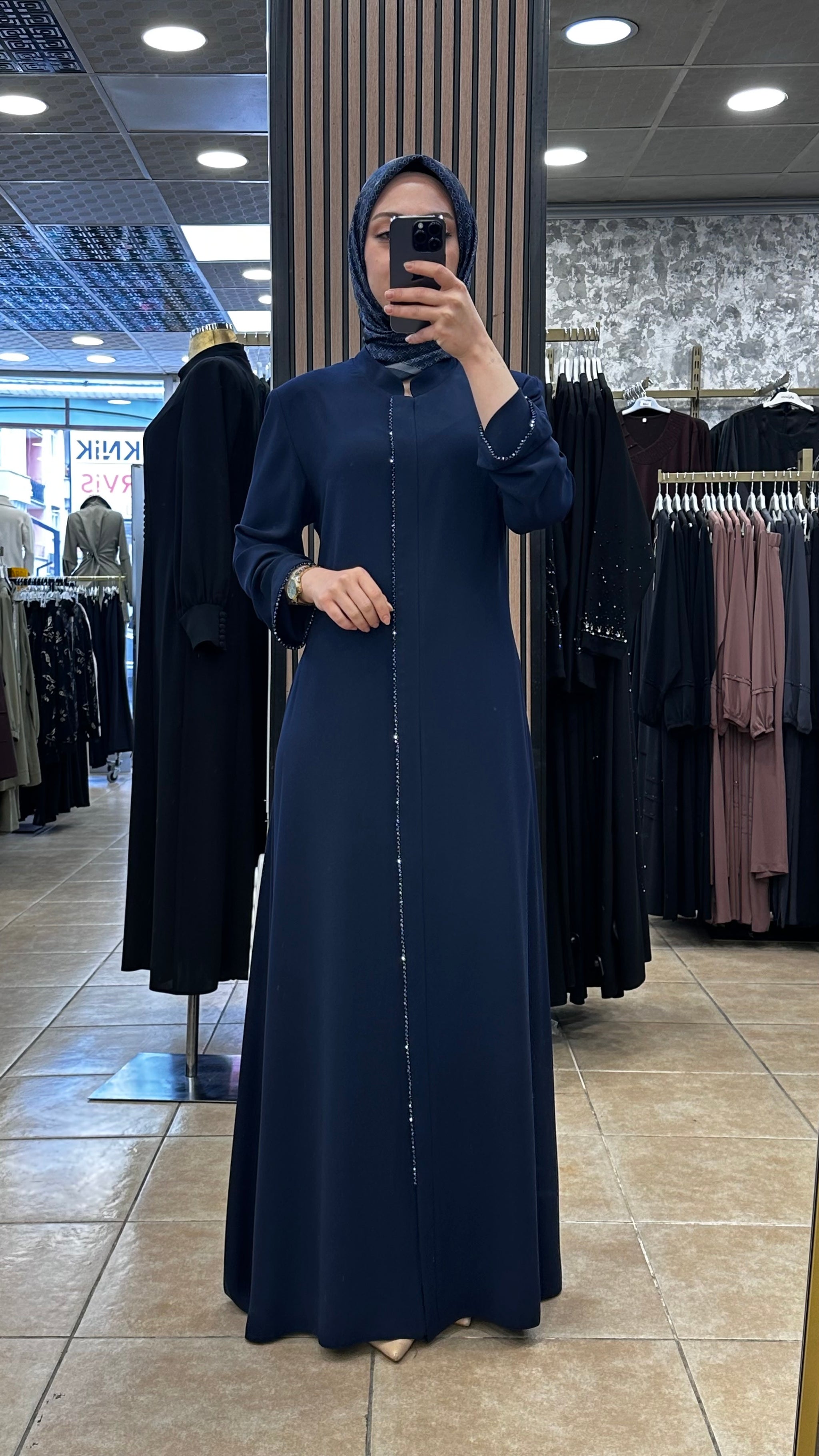 BEYZA 7633 TAŞLI FERACE — Lacivert [stokoz:4VsrLfzajCGuL0TAHI3u%3ALacivert%3A0%3A7ead6]