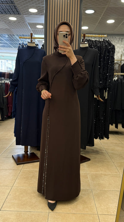 JUKİ 3543 DÜĞME DETAYLI ELBİSE — Kahverengi [stokoz:yQPPIjKJLGMJvq0DEWNd%3AKahverengi%3A0%3Ah9v7ek]