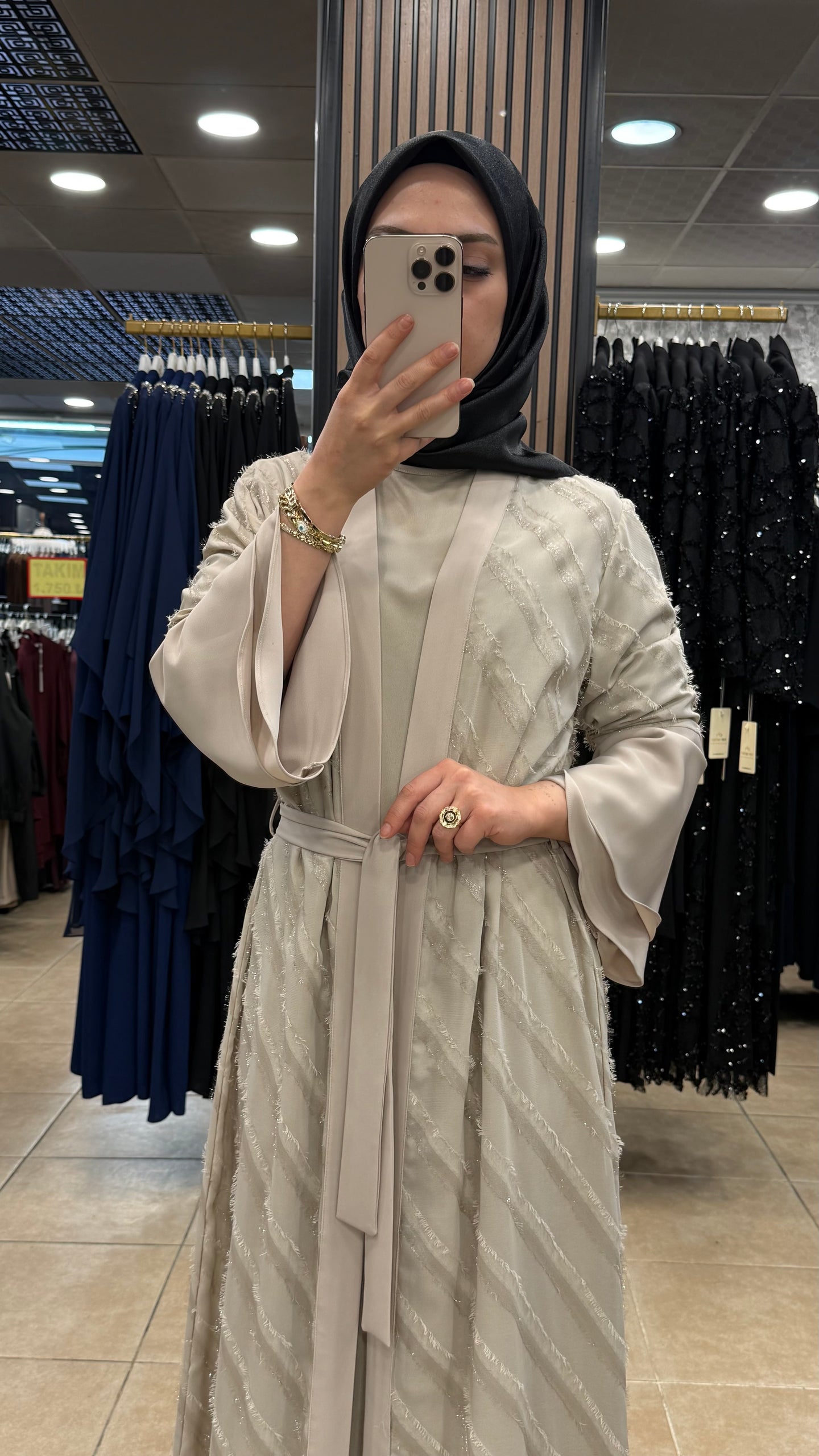 PERİ 2118 ŞİFON ABAYA TAKIM