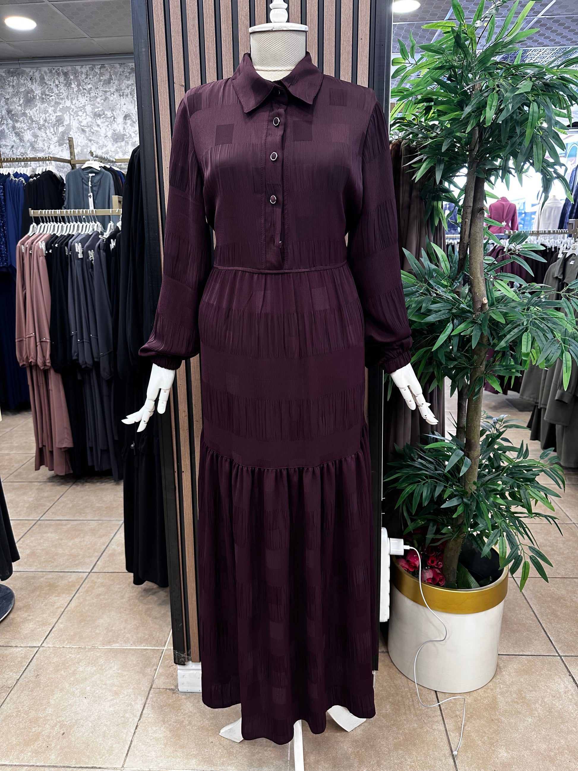 Wennew 2145 Paris Şifon Elbise — Bordo [stokoz:rBYlUSsgkLTJqKlXikEO%3ABordo%3A0%3A373d5c]