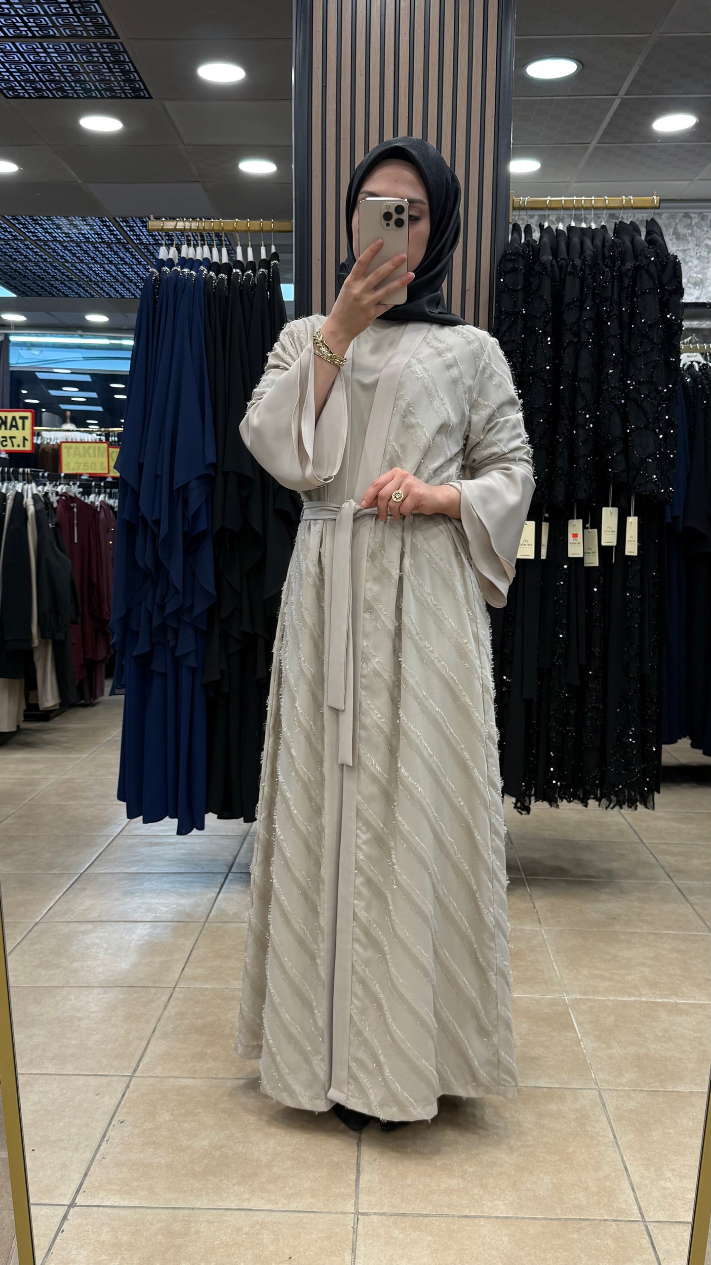 PERİ 2118 ŞİFON ABAYA TAKIM