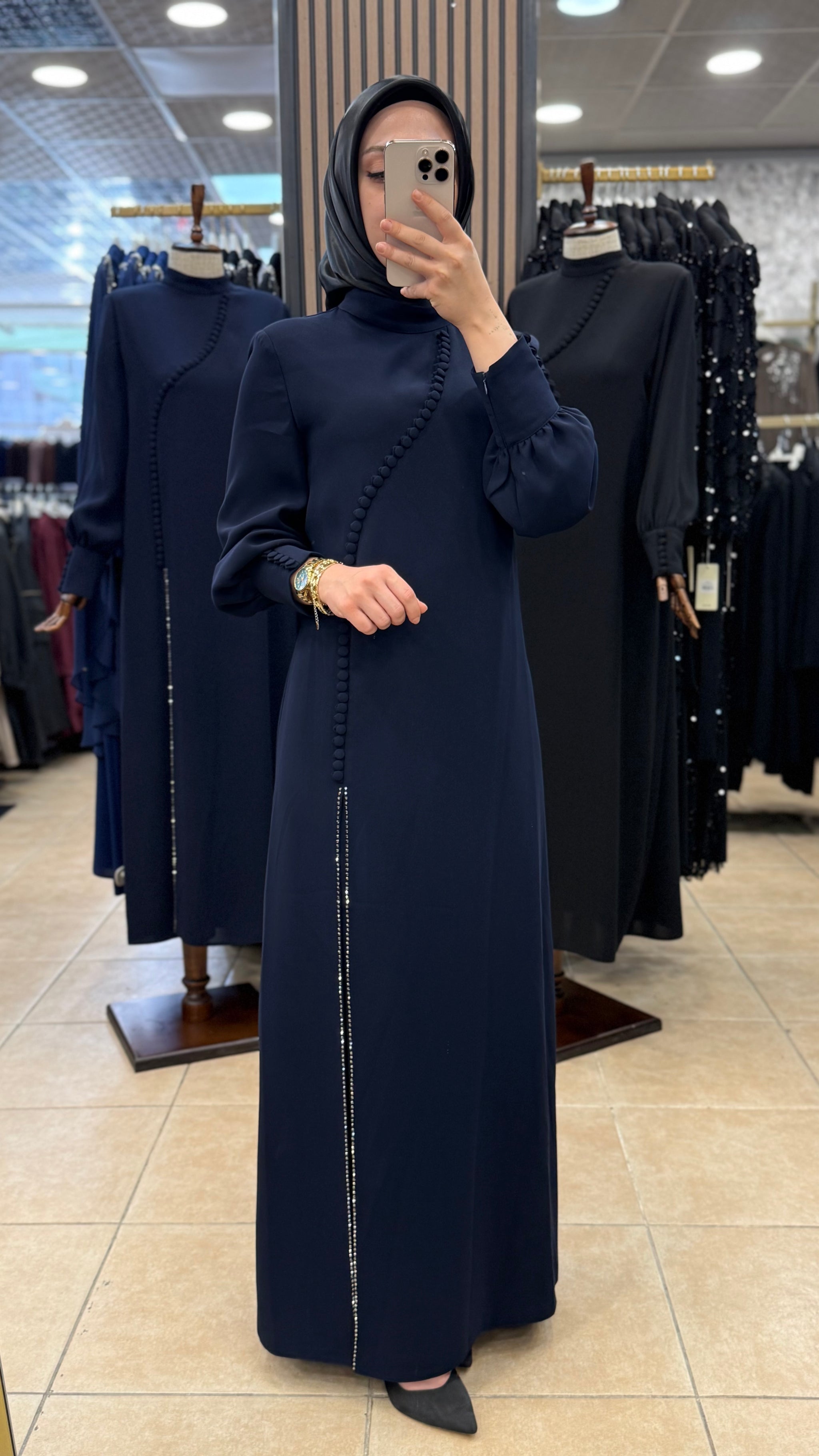 JUKİ 3543 DÜĞME DETAYLI ELBİSE — Lacivert [stokoz:yQPPIjKJLGMJvq0DEWNd%3ALacivert%3A0%3Ad7sd7o]