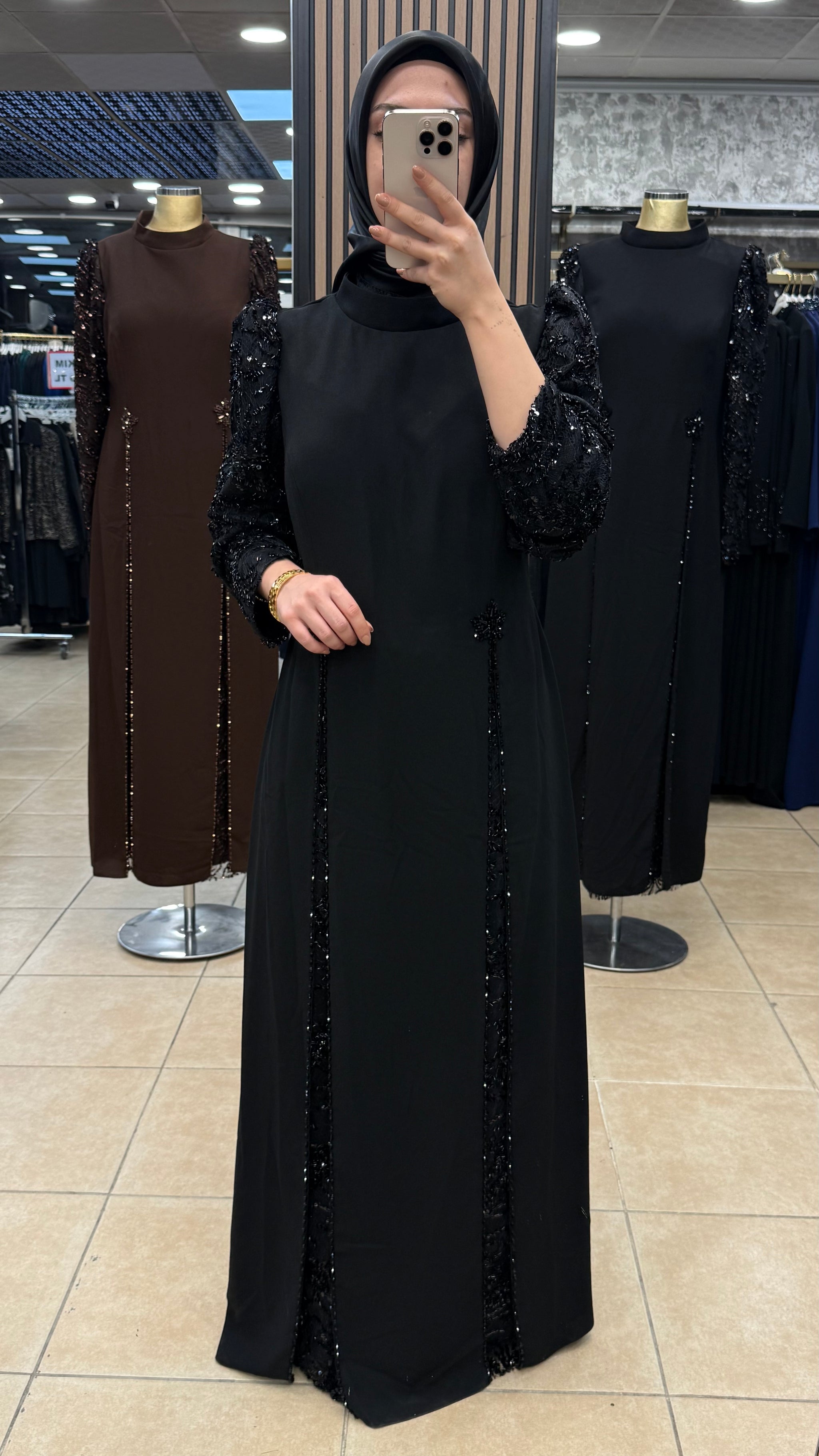 BERRA 6365 GÜPÜRLÜ ABİYE — Siyah [stokoz:gRVESPDba7hBk9jjFSHo%3ASiyah%3A0%3A1x4zc2f]