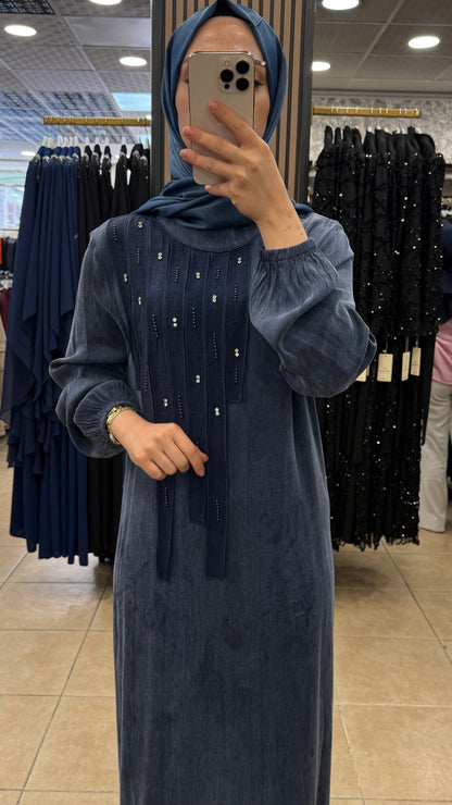 CLEMENCE İPEK KUPRA ELBİSE — İndigo [stokoz:lijQKm96YdfKbYVXbRuC%3A%C4%B0ndigo%3A1%3Ae2spbv]