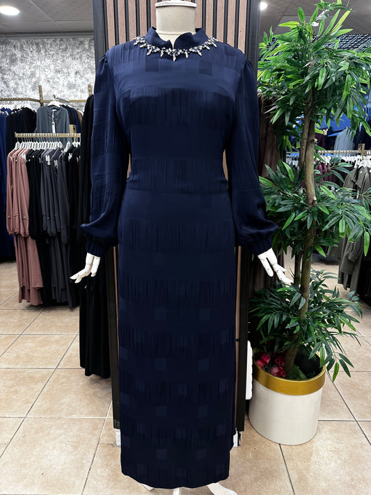 Wennew Taşlı Elbise - Lacivert