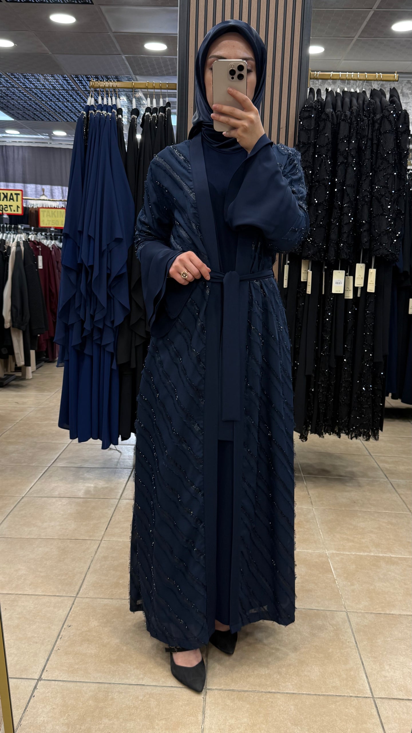 PERİ 2118 ŞİFON ABAYA TAKIM
