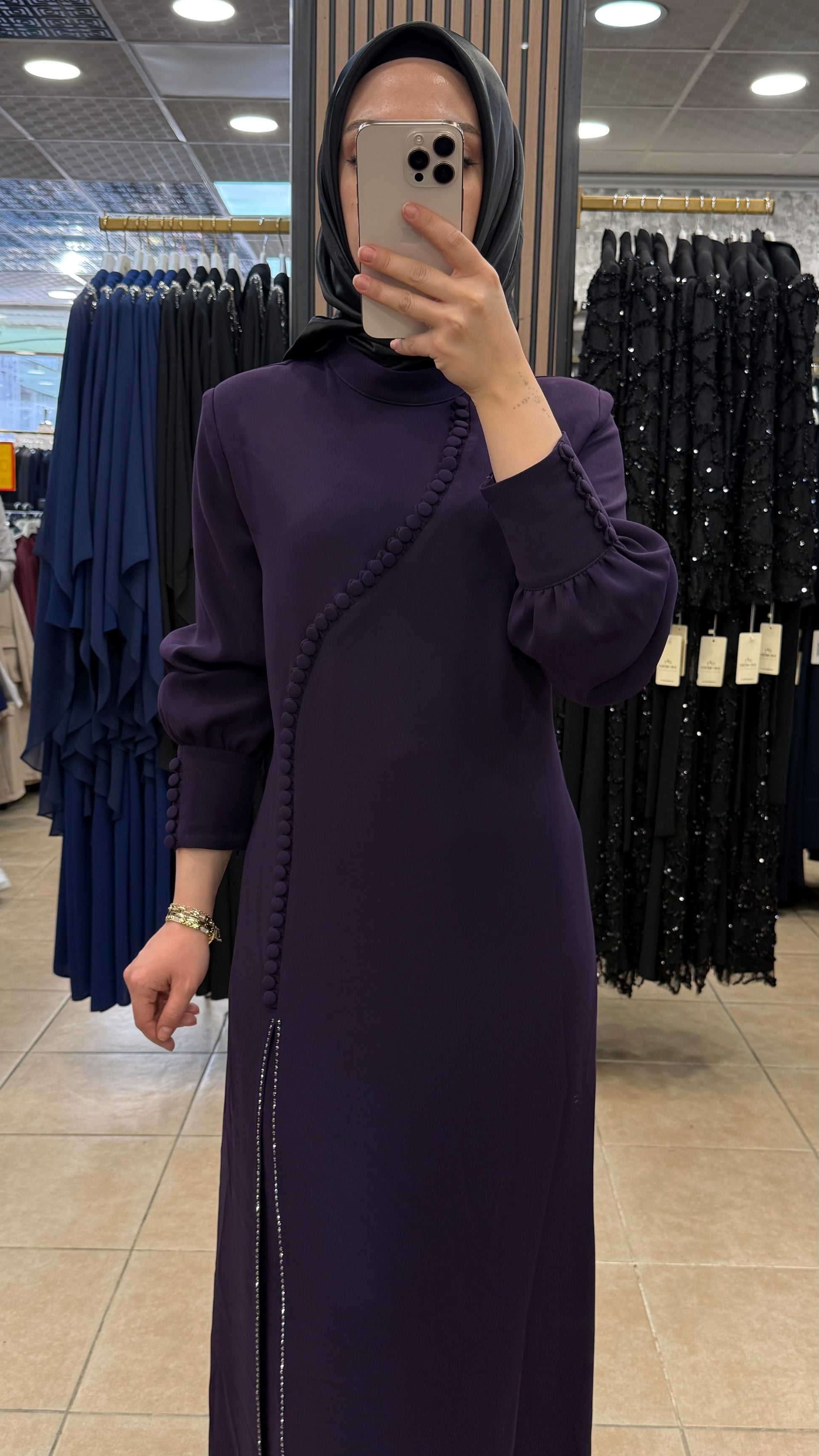 JUKİ 3543 DÜĞME DETAYLI ELBİSE — Mor [stokoz:yQPPIjKJLGMJvq0DEWNd%3AMor%3A1%3A1s4i2zf]