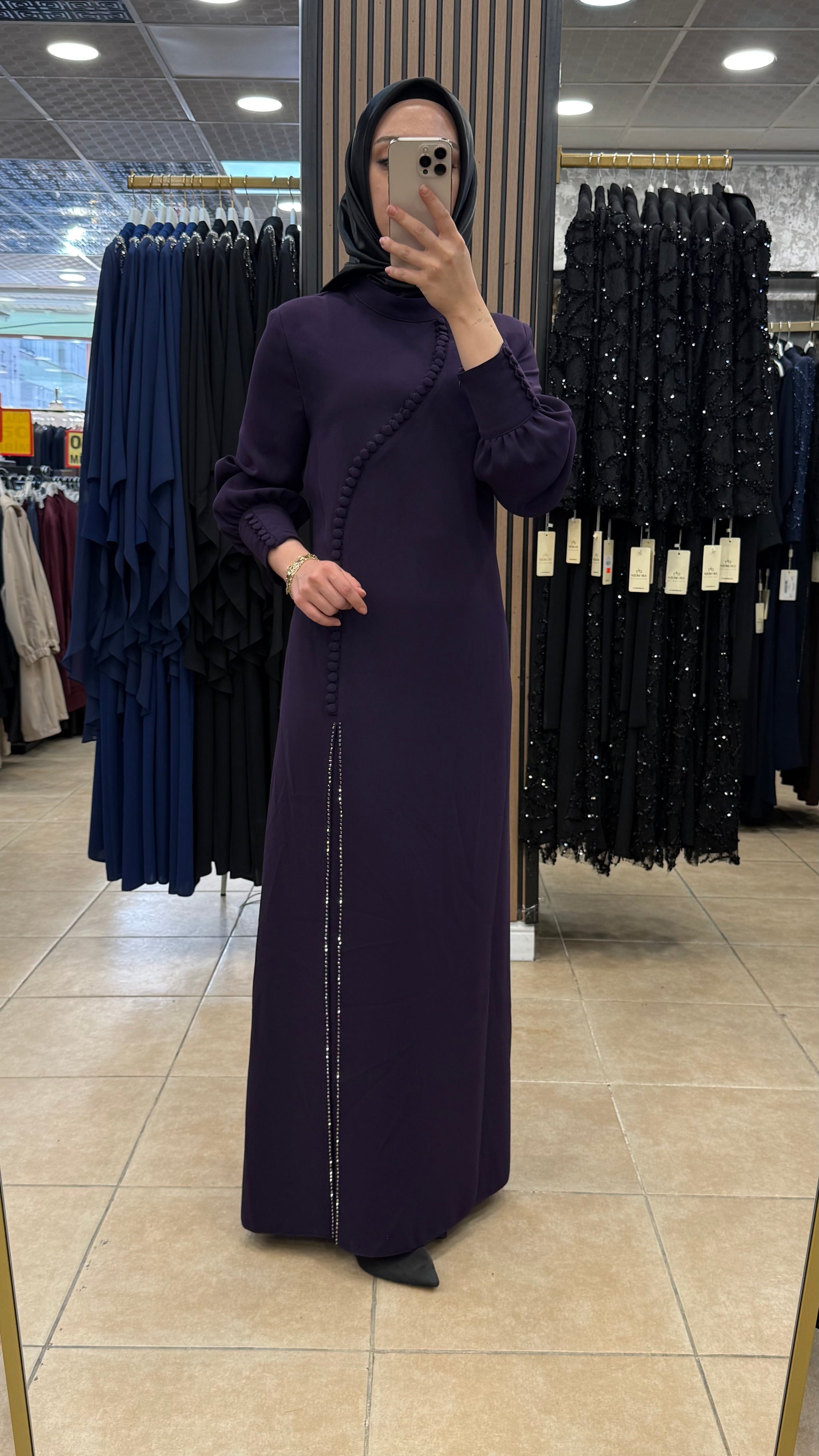 JUKİ 3543 DÜĞME DETAYLI ELBİSE — Mor [stokoz:yQPPIjKJLGMJvq0DEWNd%3AMor%3A2%3A5bx87z]