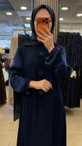 BEYZA 4253 TAFTA DETAY BROŞLU ELBİSE