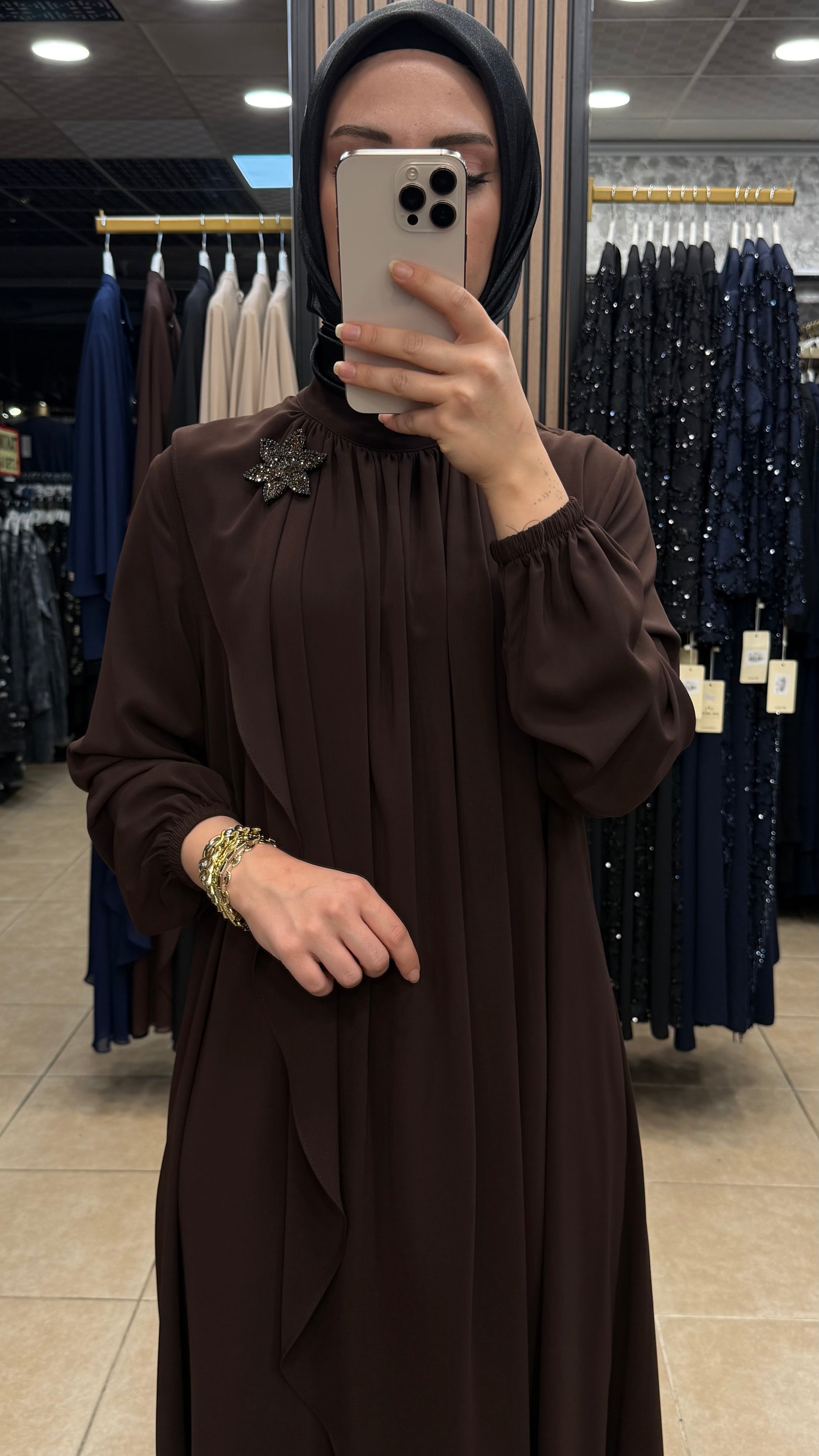 BEYZA 8622 ELBİSE — Kahverengi [stokoz:Cx29P5CkuIMFKusUC9Am%3AKahverengi%3A1%3A1vwtjpe]