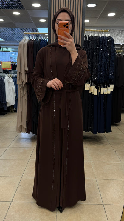 BEYZA 1811 TÜYLÜ ABAYA TAKIMI — Kahverengi [stokoz:hKFaTYRSGNT6lRqVD8KW%3AKahverengi%3A0%3A175h0s5]