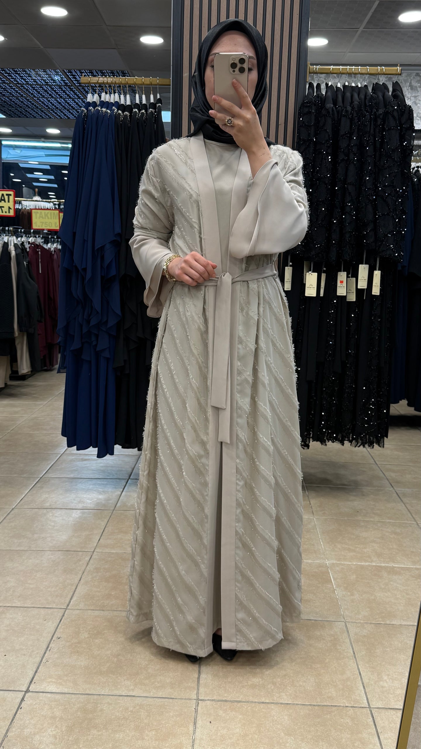 PERİ 2118 ŞİFON ABAYA TAKIM