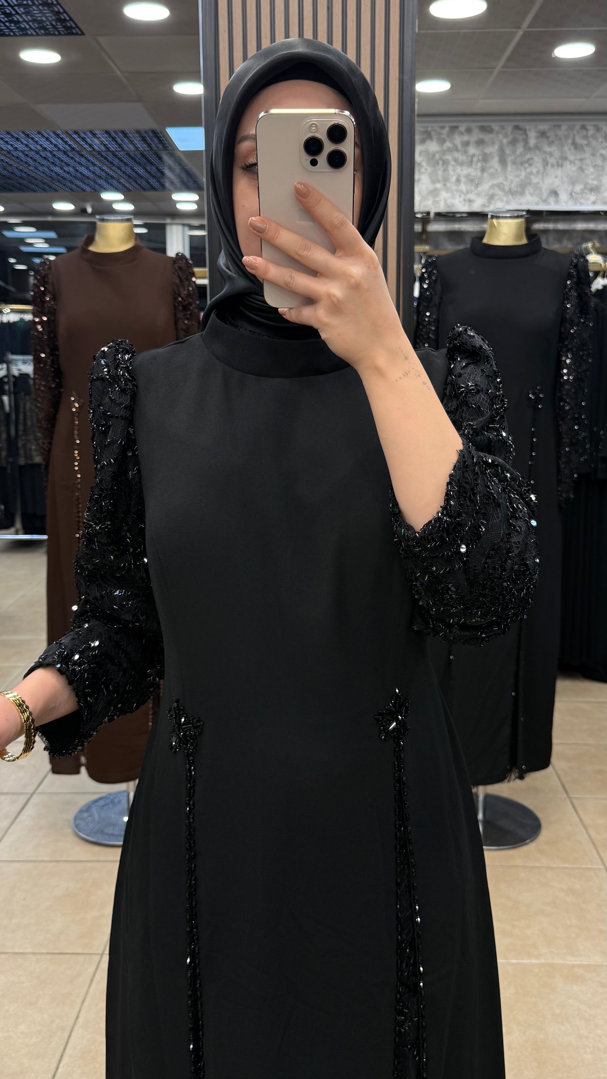 BERRA 6365 GÜPÜRLÜ ABİYE — Siyah [stokoz:gRVESPDba7hBk9jjFSHo%3ASiyah%3A1%3A18b0art]