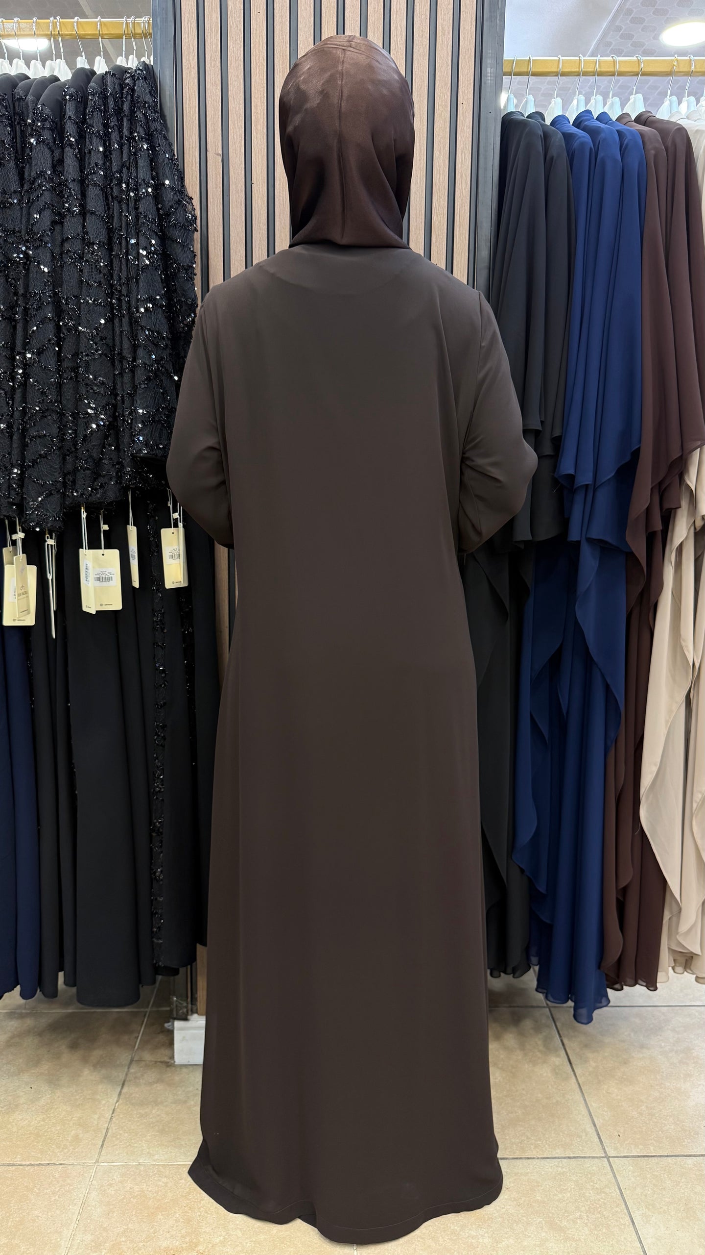 CHINAR OZKAN 5245 STRIPED BIASED ABAYA