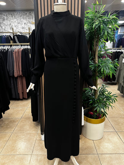 NEVA 5089 ÖNÜ DÜĞMELİ ABİYE — Siyah [stokoz:RWZfn62DHVCiicASEa3k%3ASiyah%3A0%3A13ku581]